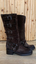 STIVALE BIKER MULTI FIBBIE SCAMOSCIATO