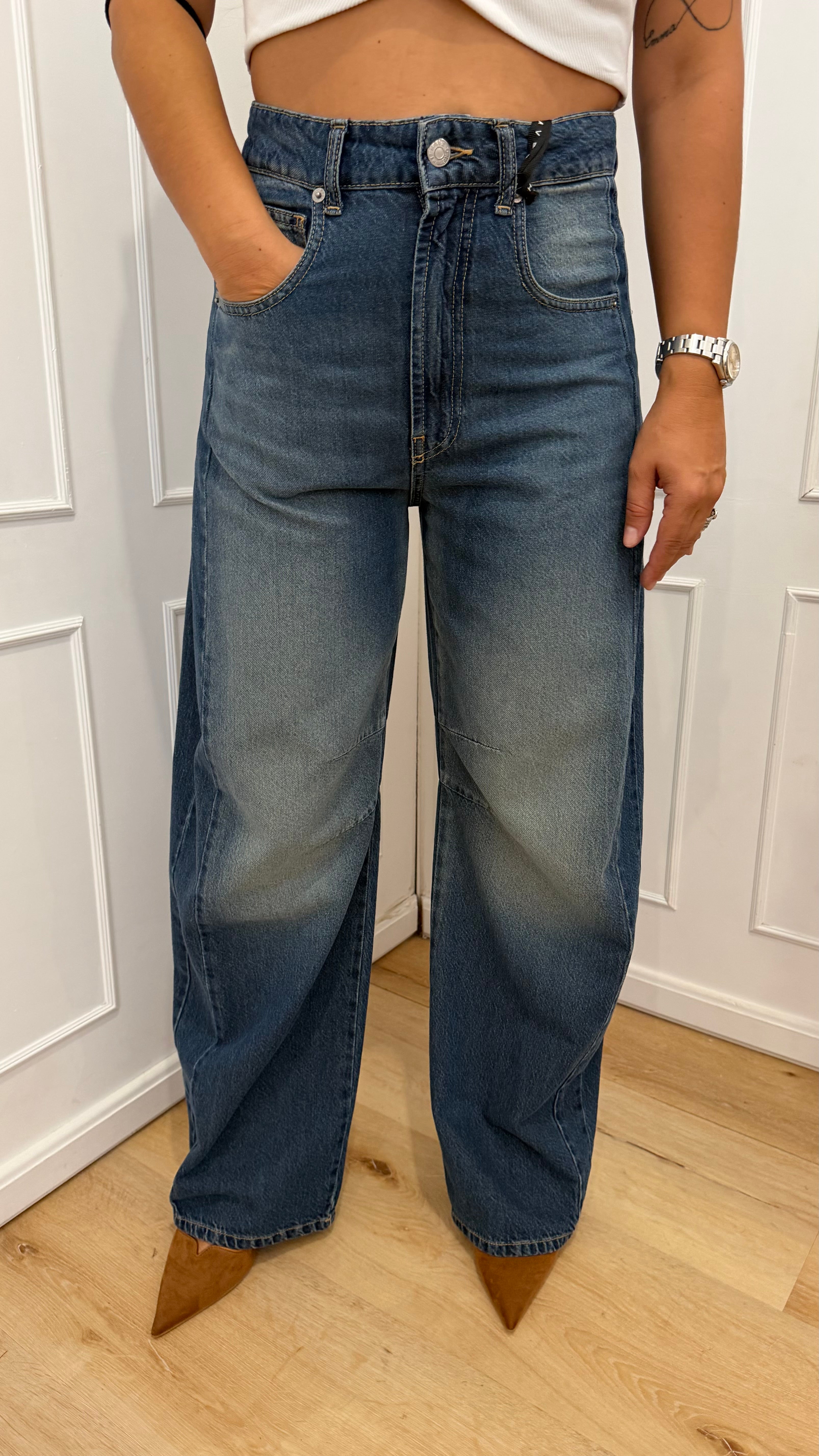 JEANS BARREL ANGIE DENIM - HAVEONE