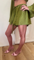 Shorts corto treccia verde oliva Cotazur