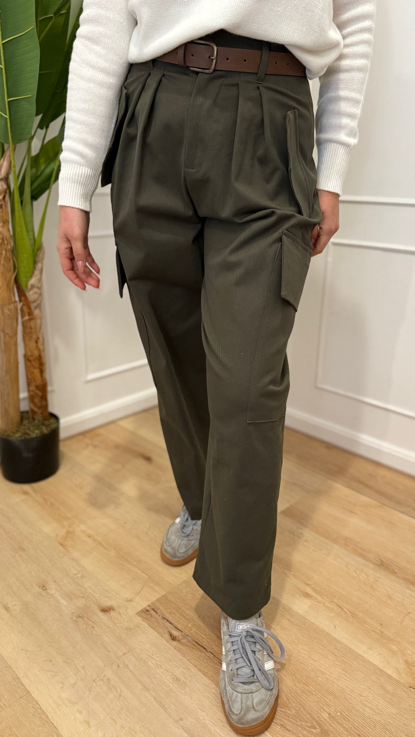 Pantalone cargo con cintura vicolo