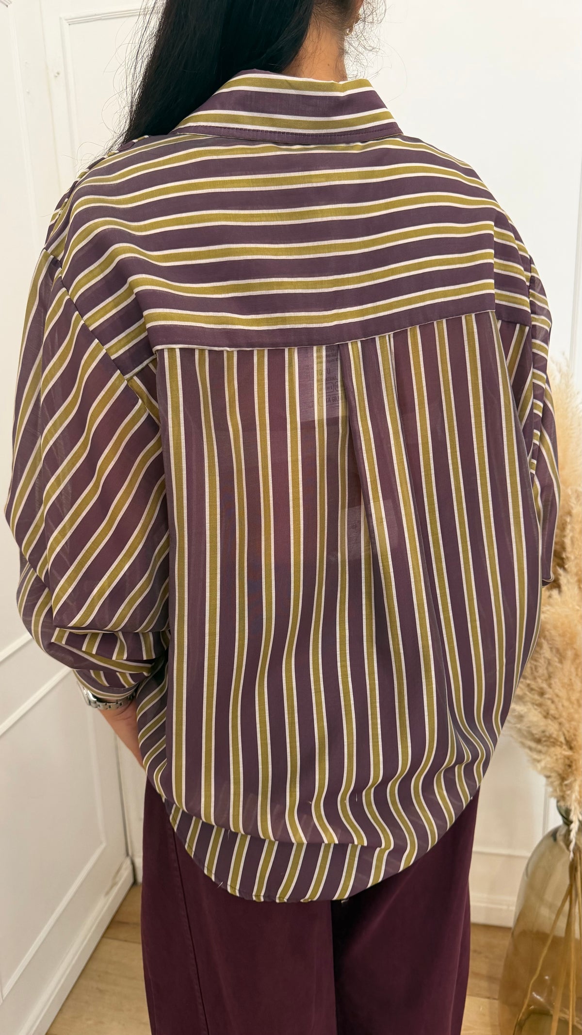 Camicia rigata melanzana susymix