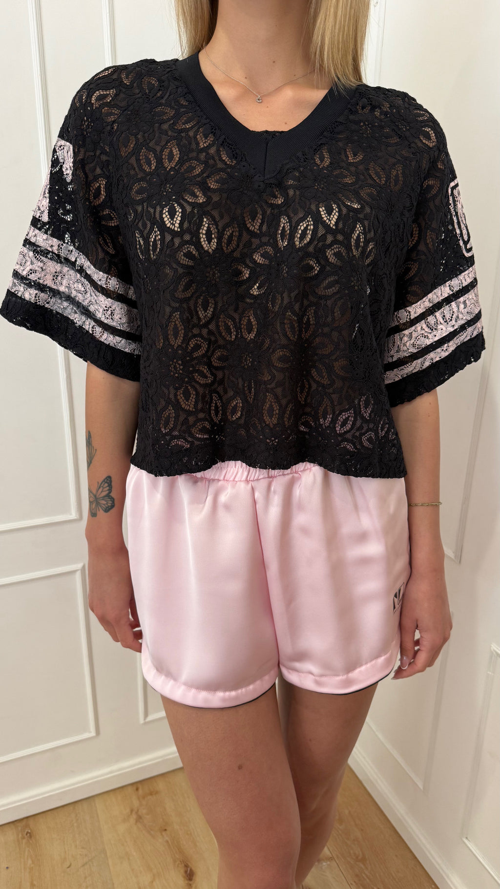 T-SHIRT manica corta in pizzo The labo