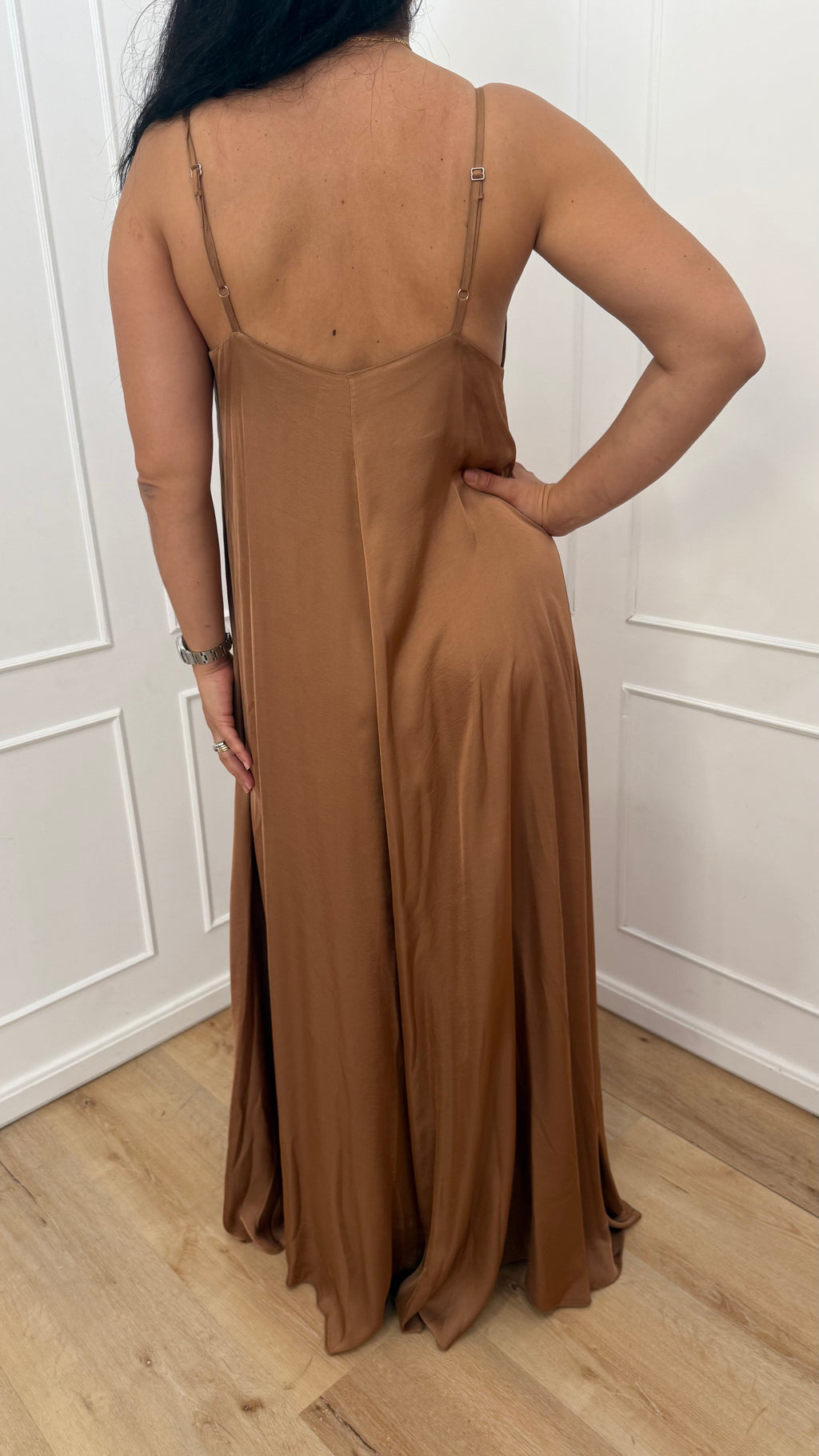 Vestito lungo svasato bronzo Vicolo