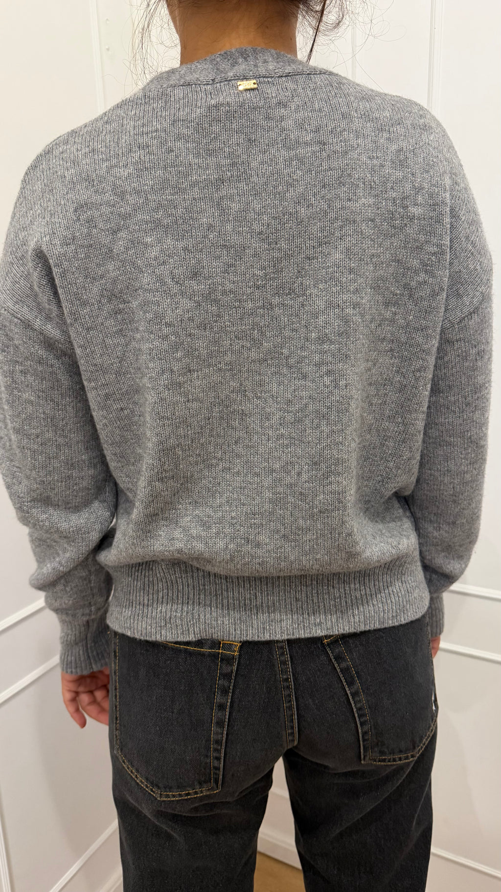 Cardigan grigio melange Cashmere Griffai