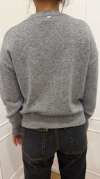 Cardigan grigio melange Cashmere Griffai