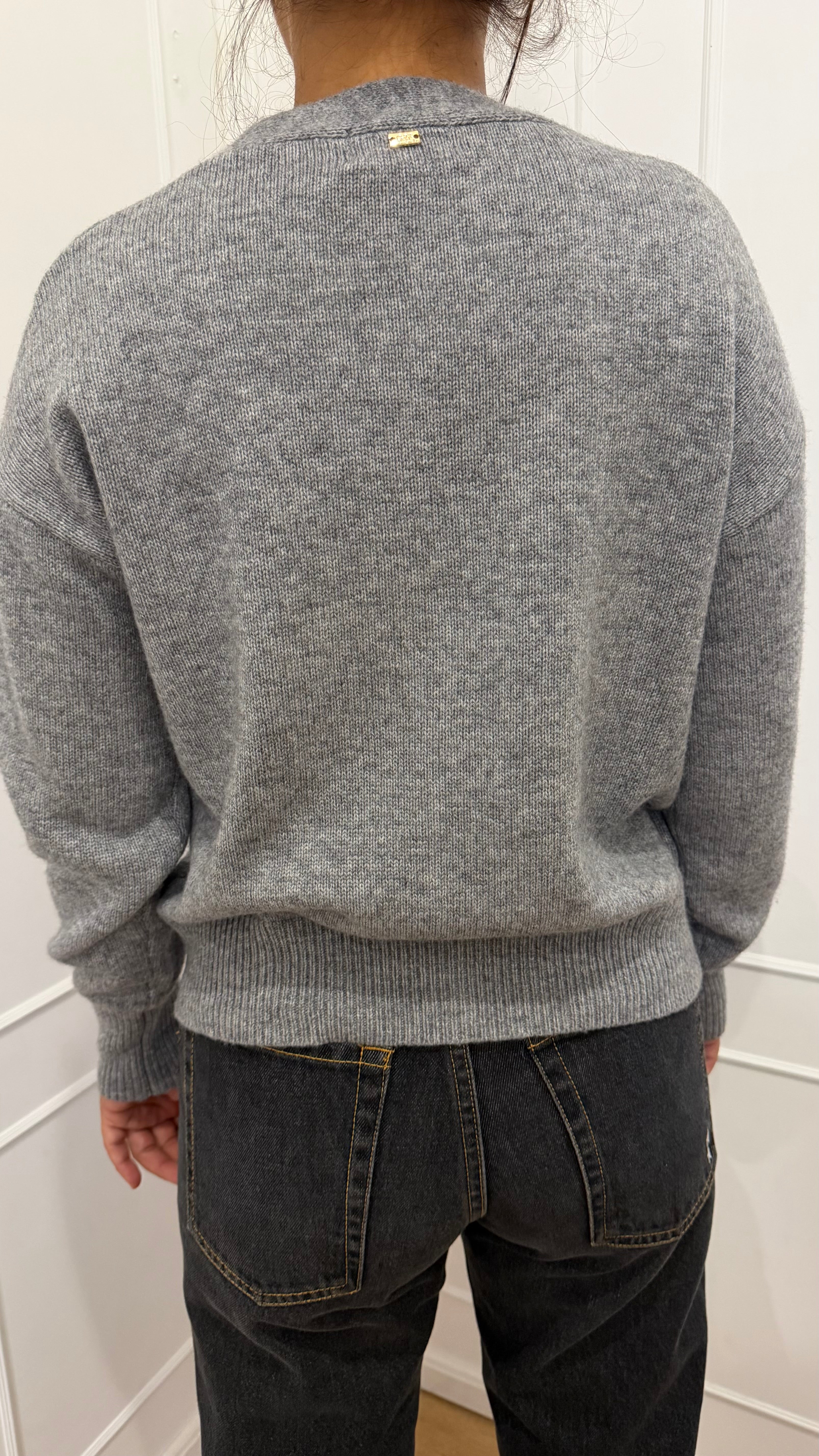 Cardigan grigio melange Cashmere Griffai