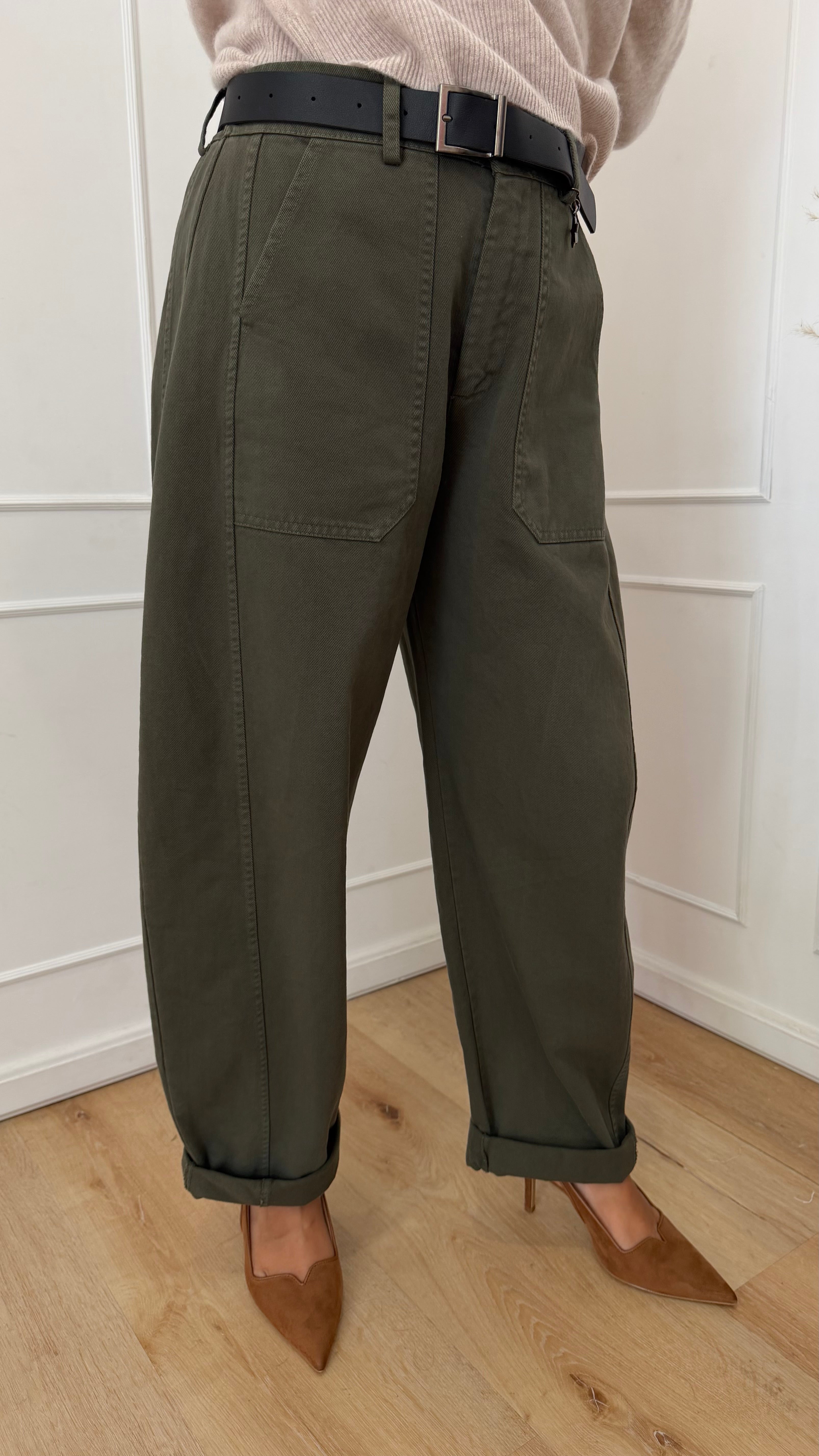 Pantalone ovetto stellina verde militare  susymix