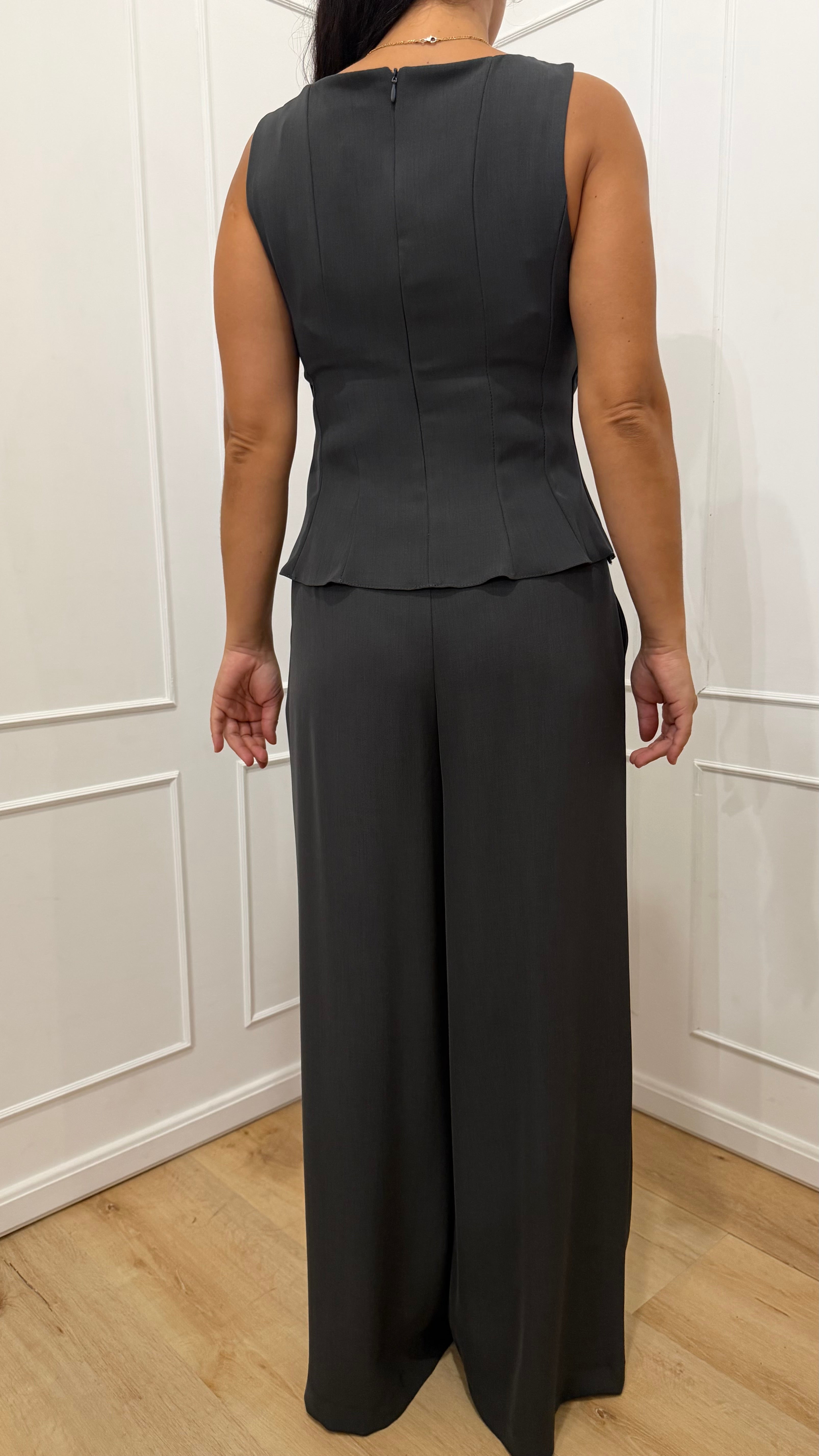 Completo grigio top e pantaloni Susy Mix