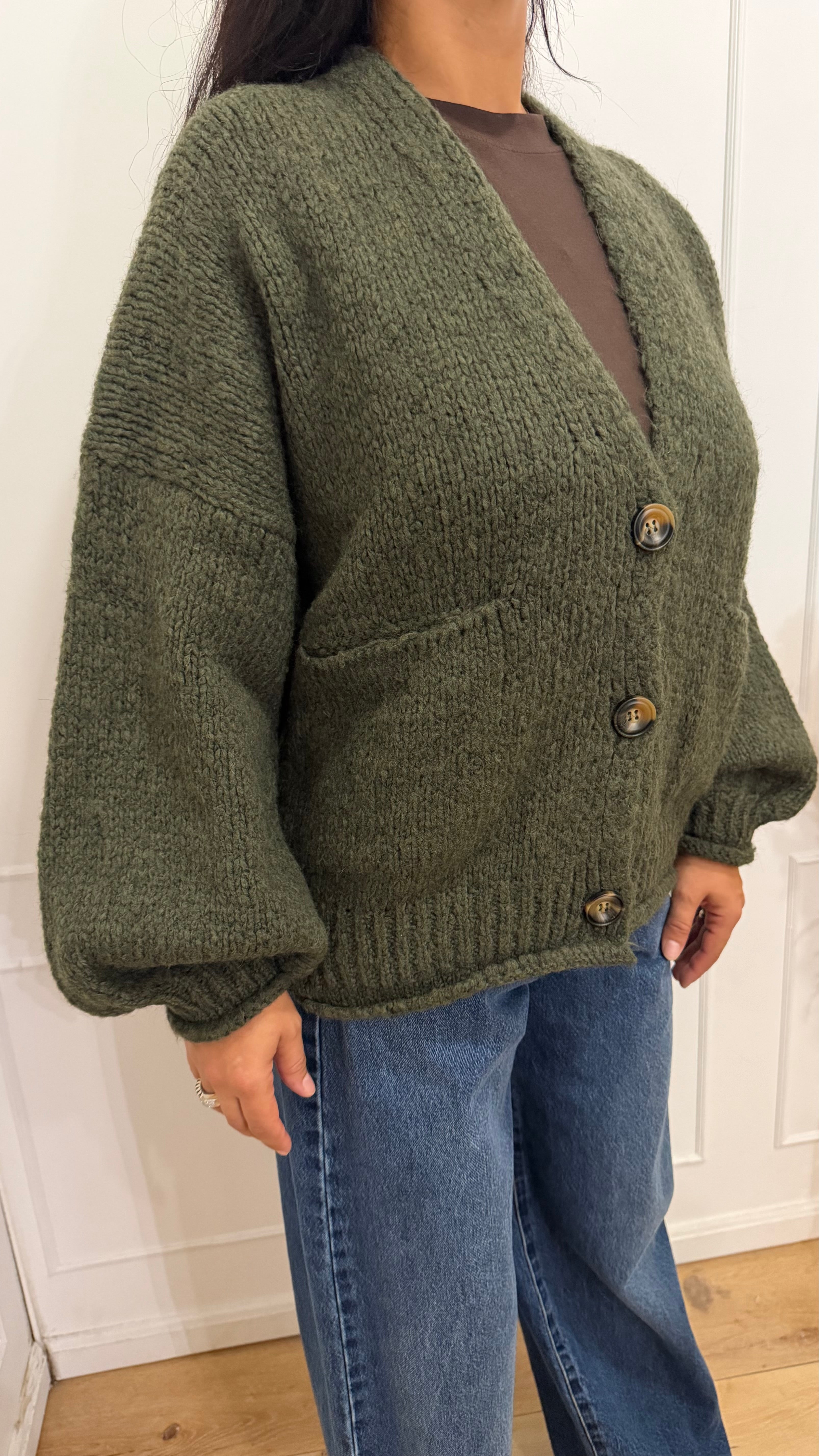 CARDIGAN BESTSELLER VERDE MILITARE HAVEONE