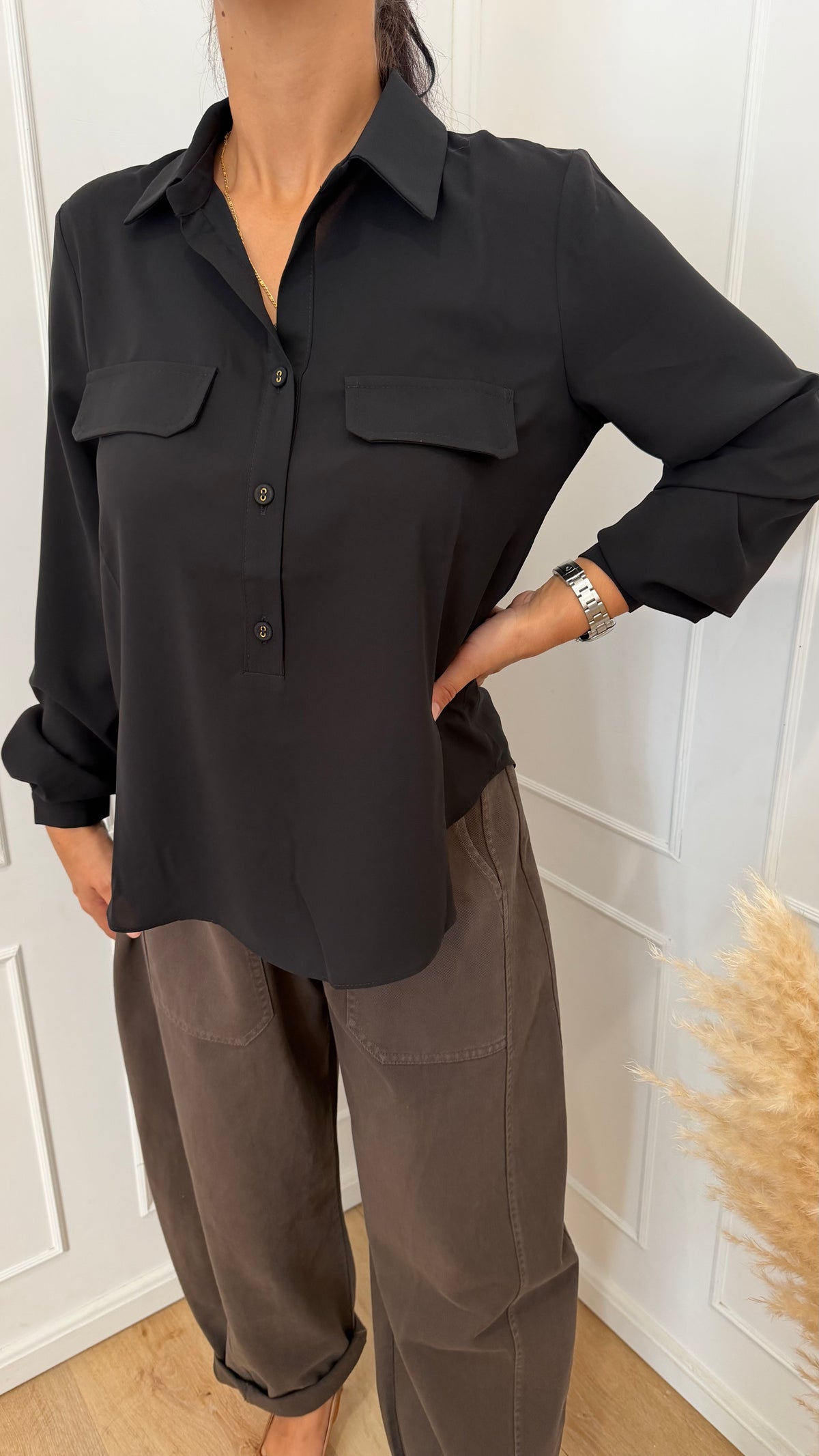 Camicia serafino nera susymix