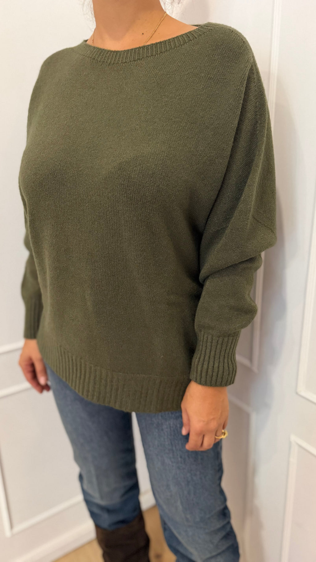 Maglia girocollo verde militare Haveone