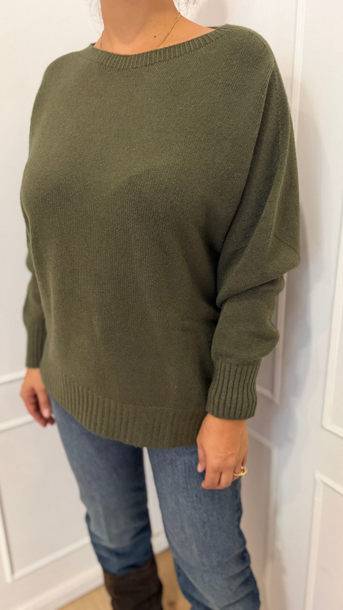 Maglia girocollo verde militare Haveone