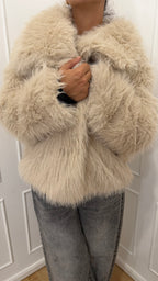 Ecopelliccia beige vicolo
