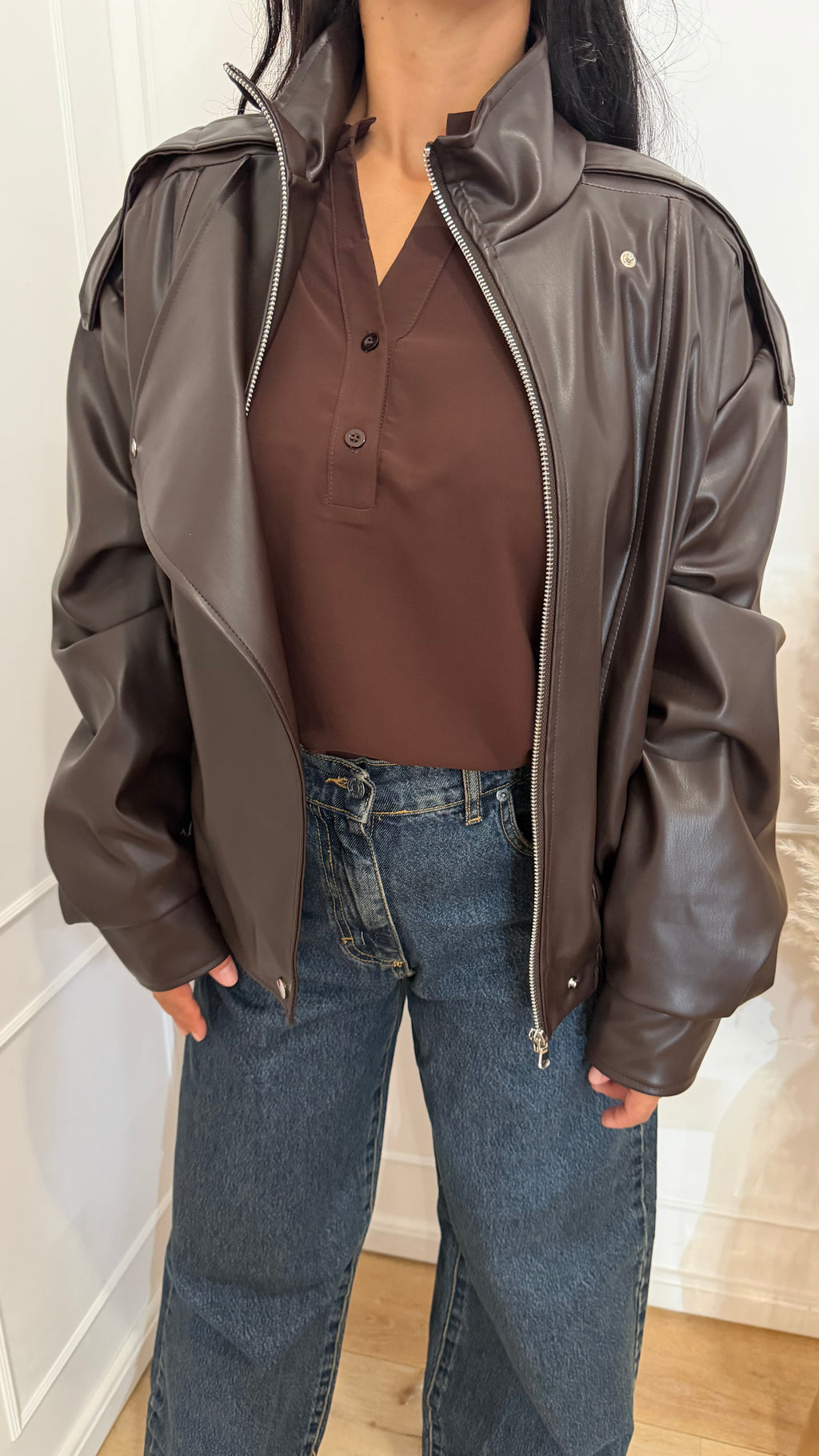 Bomber ecopelle moro Vicolo