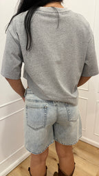 T-shirt grigia con punta laterale Vicolo