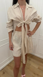 Shorts in lino beige Hinnominate