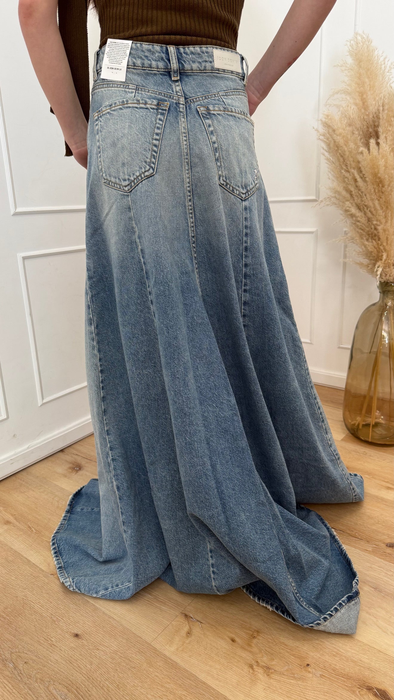 Gonna Cora Icon denim lavaggio smoke blu