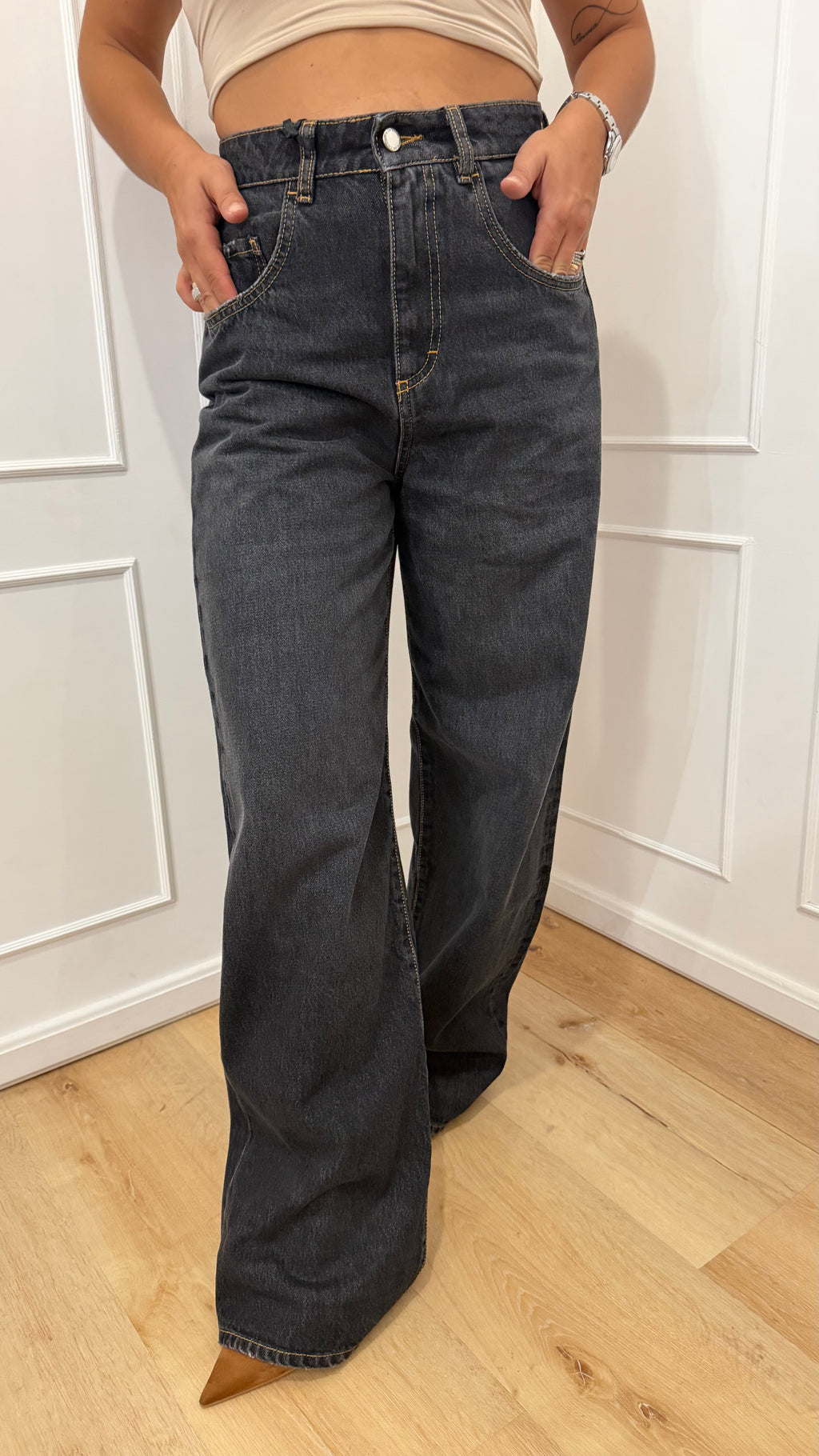 Jeans Poppy denim nero Icon Denim
