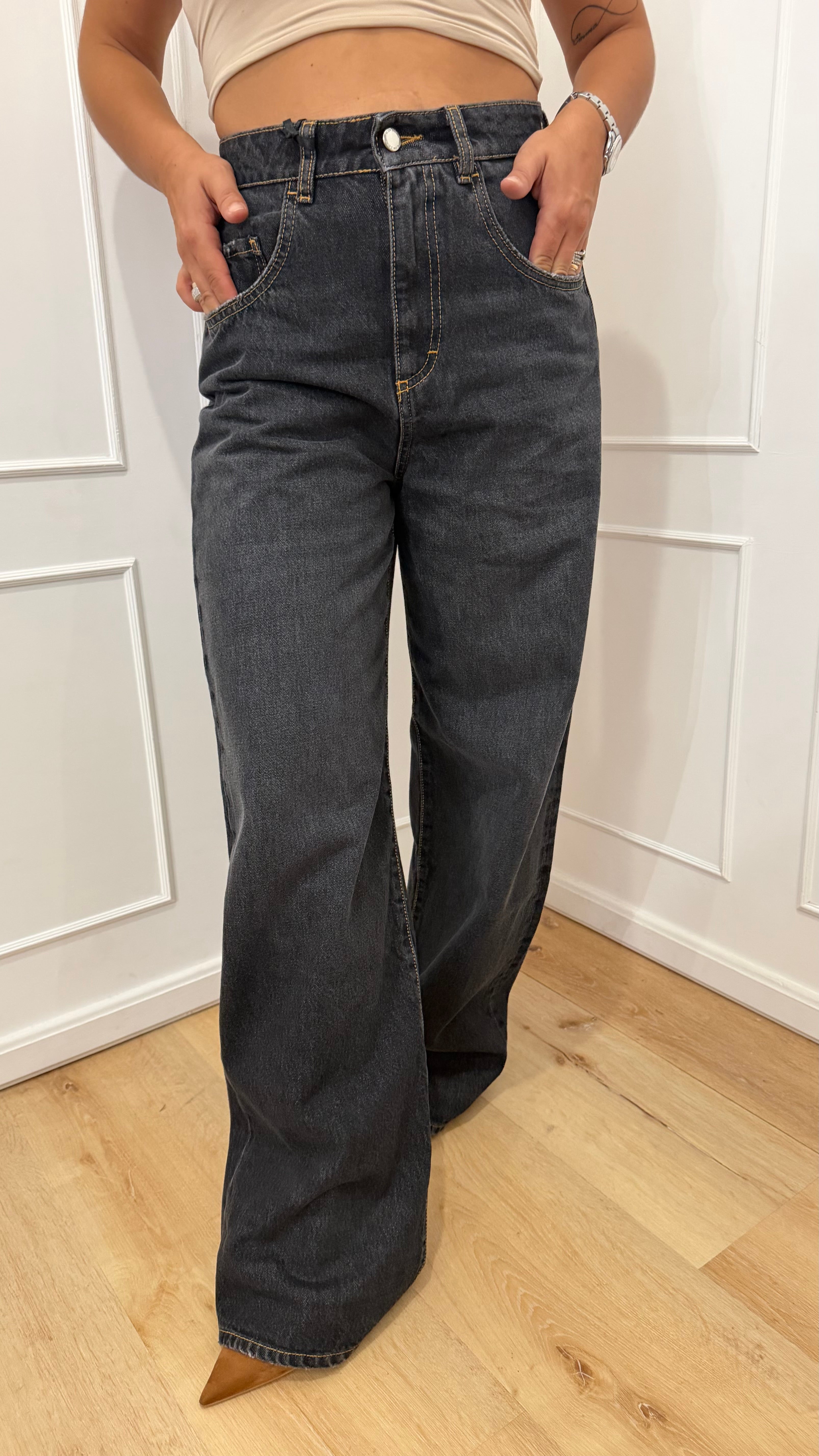 Jeans Poppy denim nero Icon Denim
