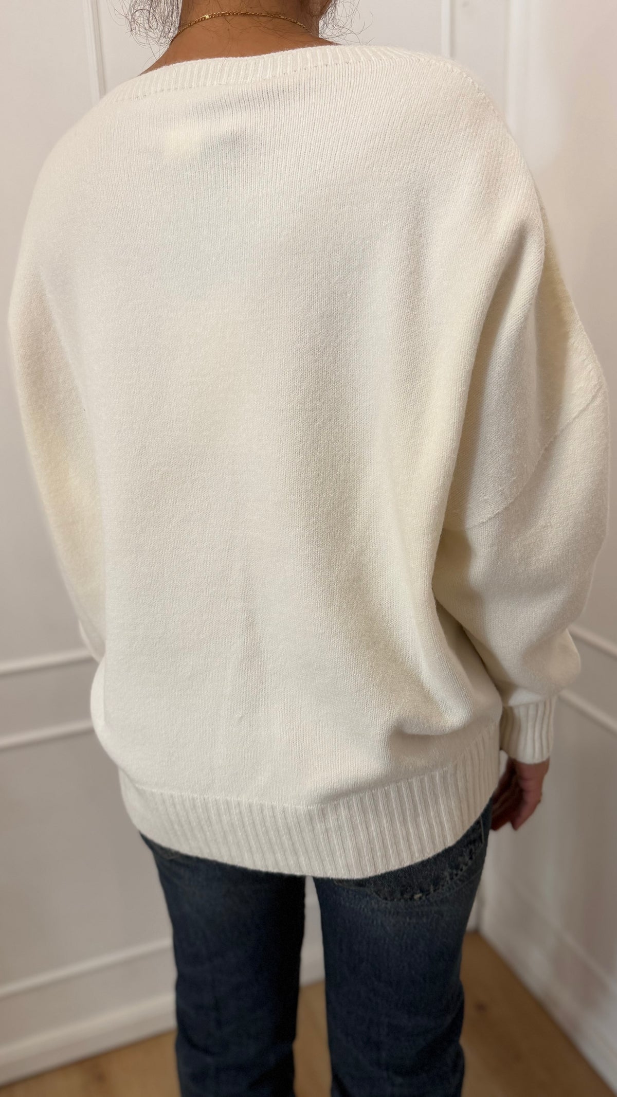Maglia girocollo panna Haveone