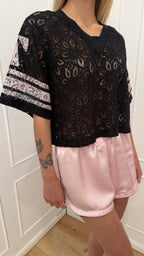 T-SHIRT manica corta in pizzo The labo