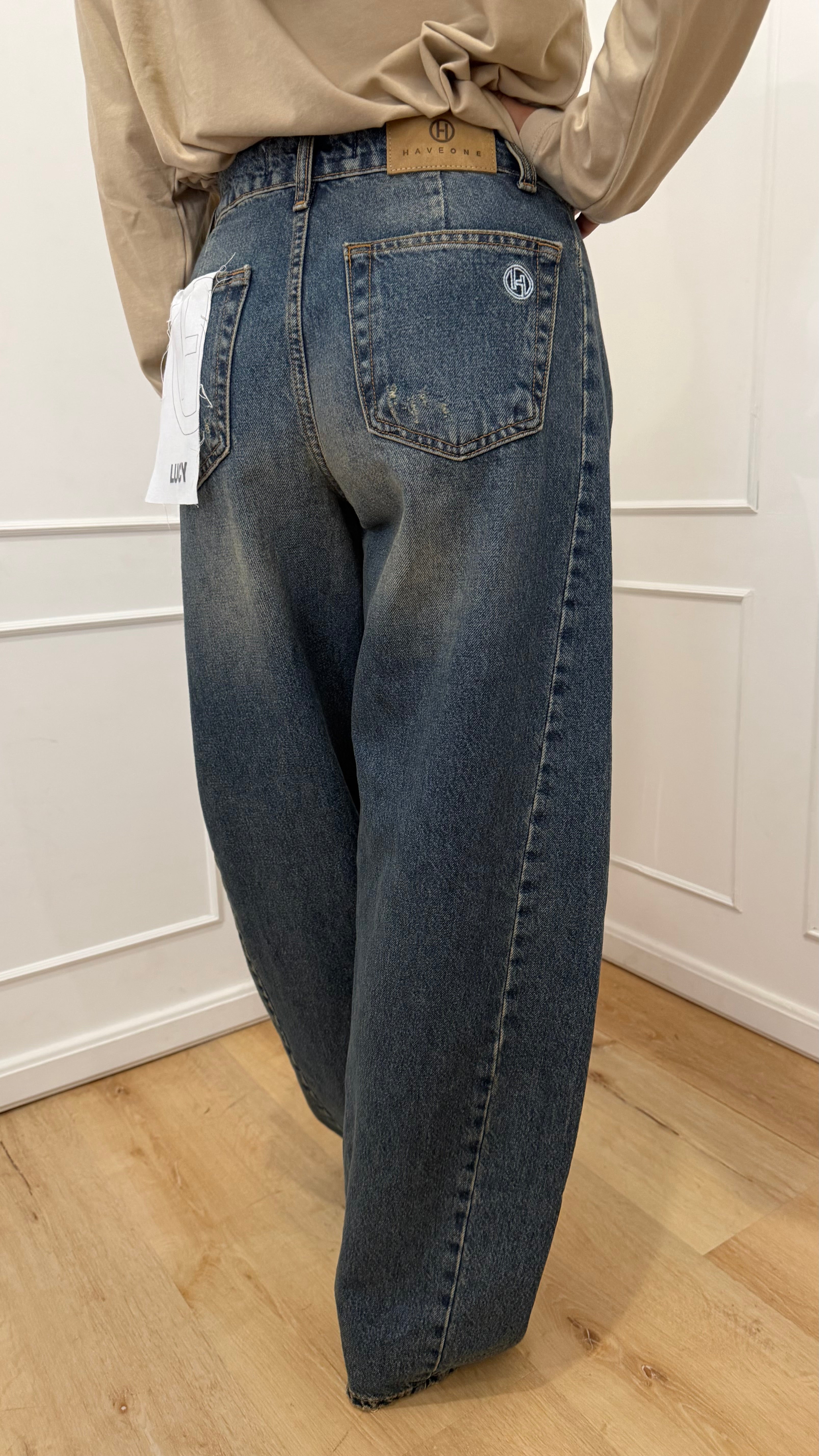 JEANS LUCY DENIM BLU CON ROTTURE HAVEONE