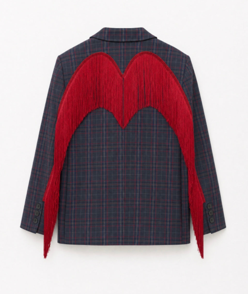 Blazer frange rosse heart