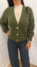 CARDIGAN BOTTONI GIOIELLO MILITARE HAVEONE