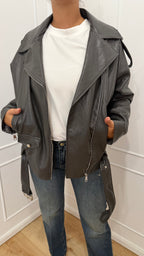 Chiodo con cintura grigio haveone