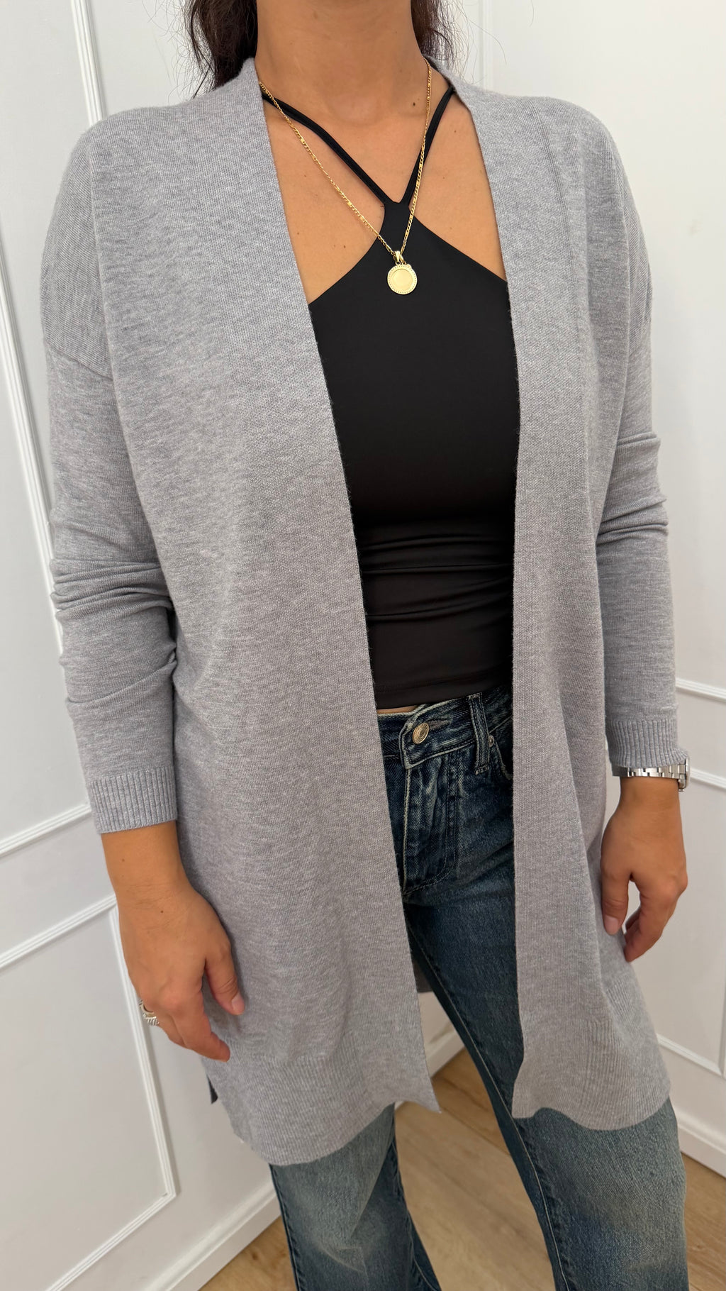 Cardigan Perla Lungo Basico Viscosa Griffai