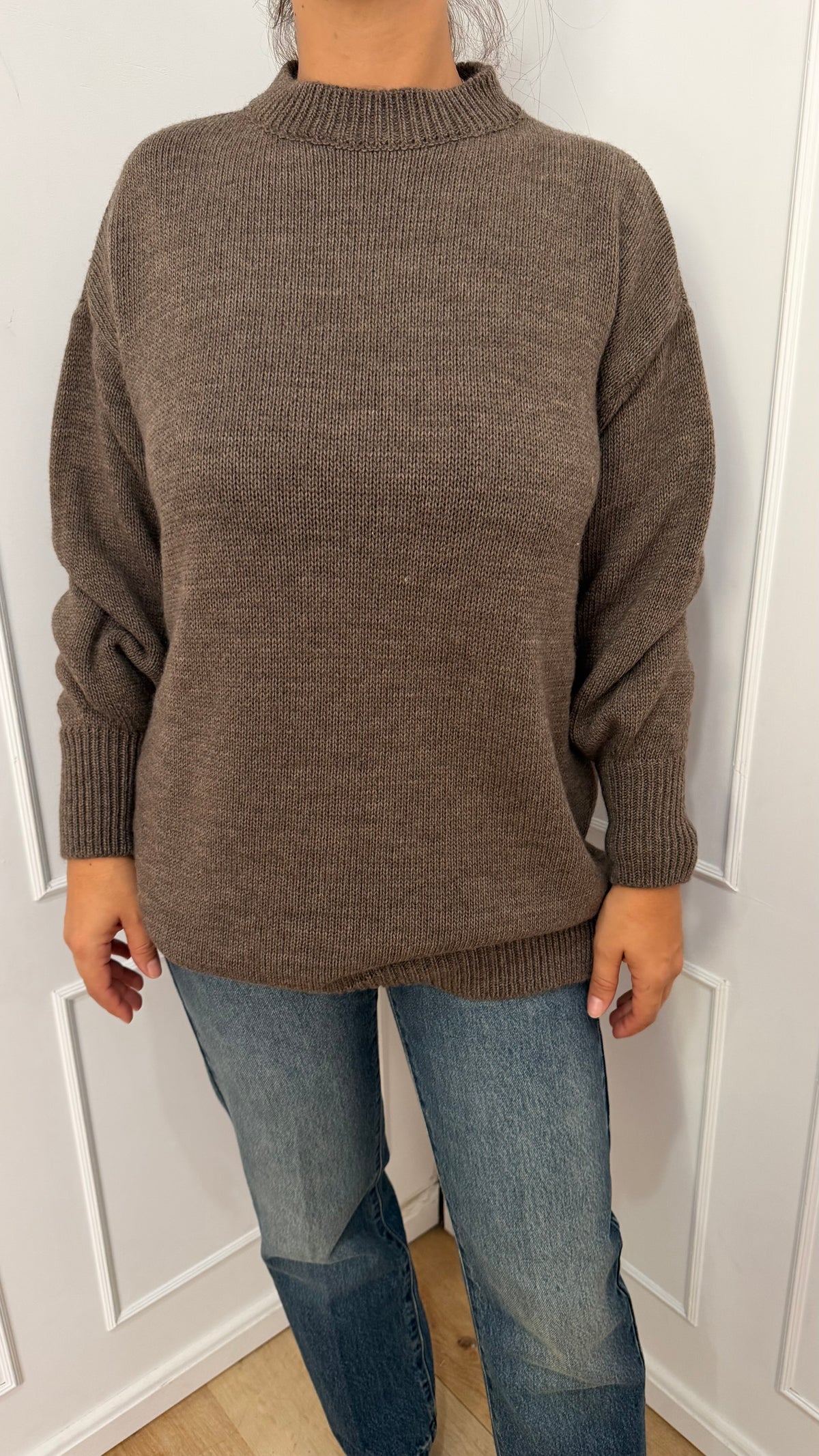 MAGLIA OVER GIROCOLLO E POLSI A SBUFFO TORTORA HAVEONE