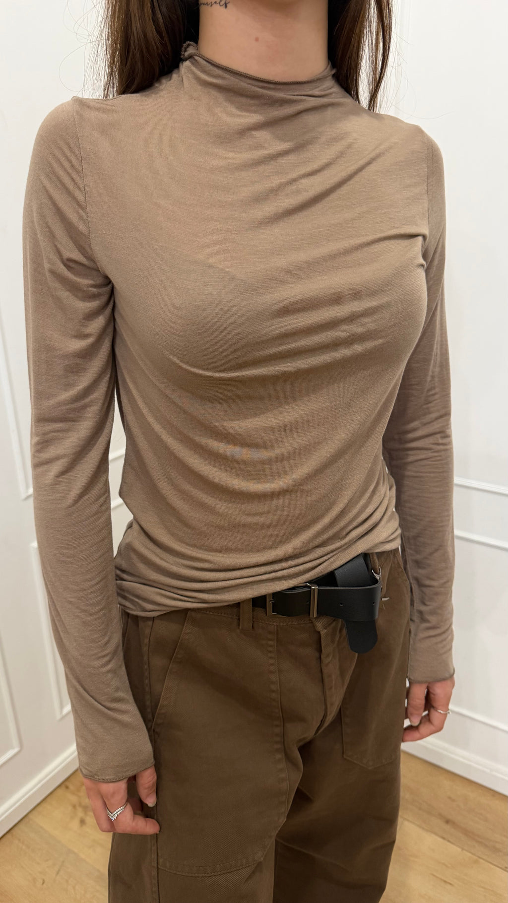Maglia cratere tortora collo alto HaveOne
