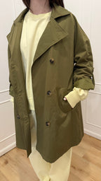 Trench verde militare doppiopetto Susy mix