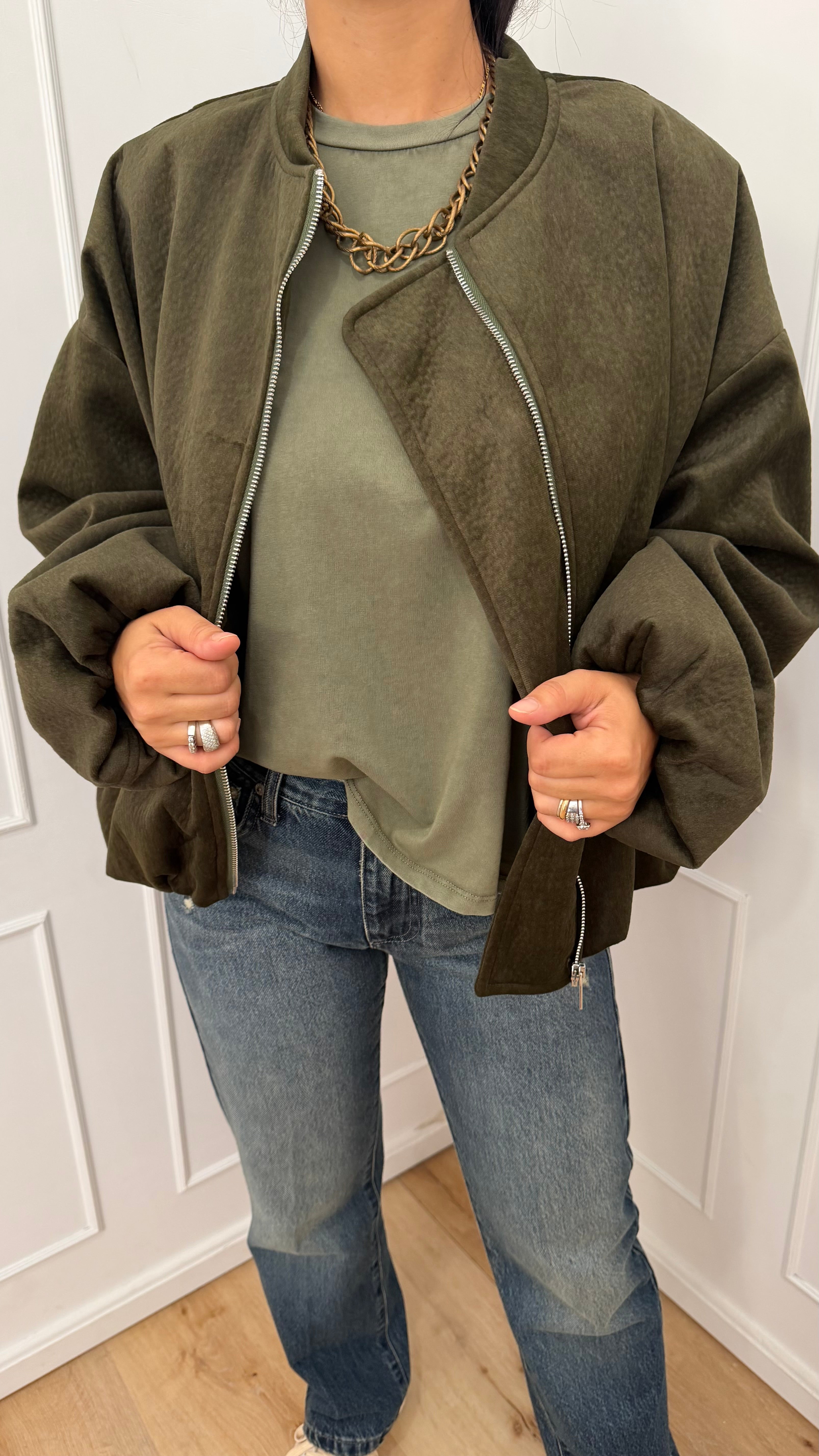 Bomber Verde Velluto Susy Mix