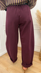 Pantalone ovetto stellina bordaux susymix