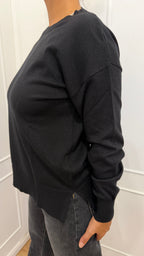 Maglia paricollo over lurex nero griffai