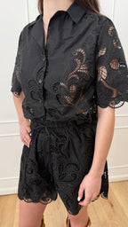 Camicia nera sangallo Glamorous