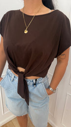 CROP top nodo marrone vicolo