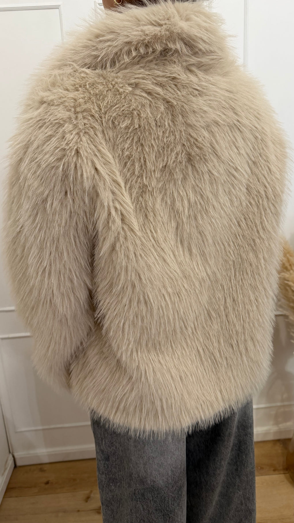 Ecopelliccia beige vicolo