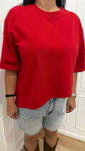 T-shirt rossa con punta laterale Vicolo