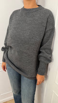 MAGLIA OVER GIROCOLLO E POLSI A SBUFFO GRIGIO HAVEONE