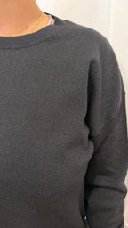 Maglia paricollo over lurex nero griffai