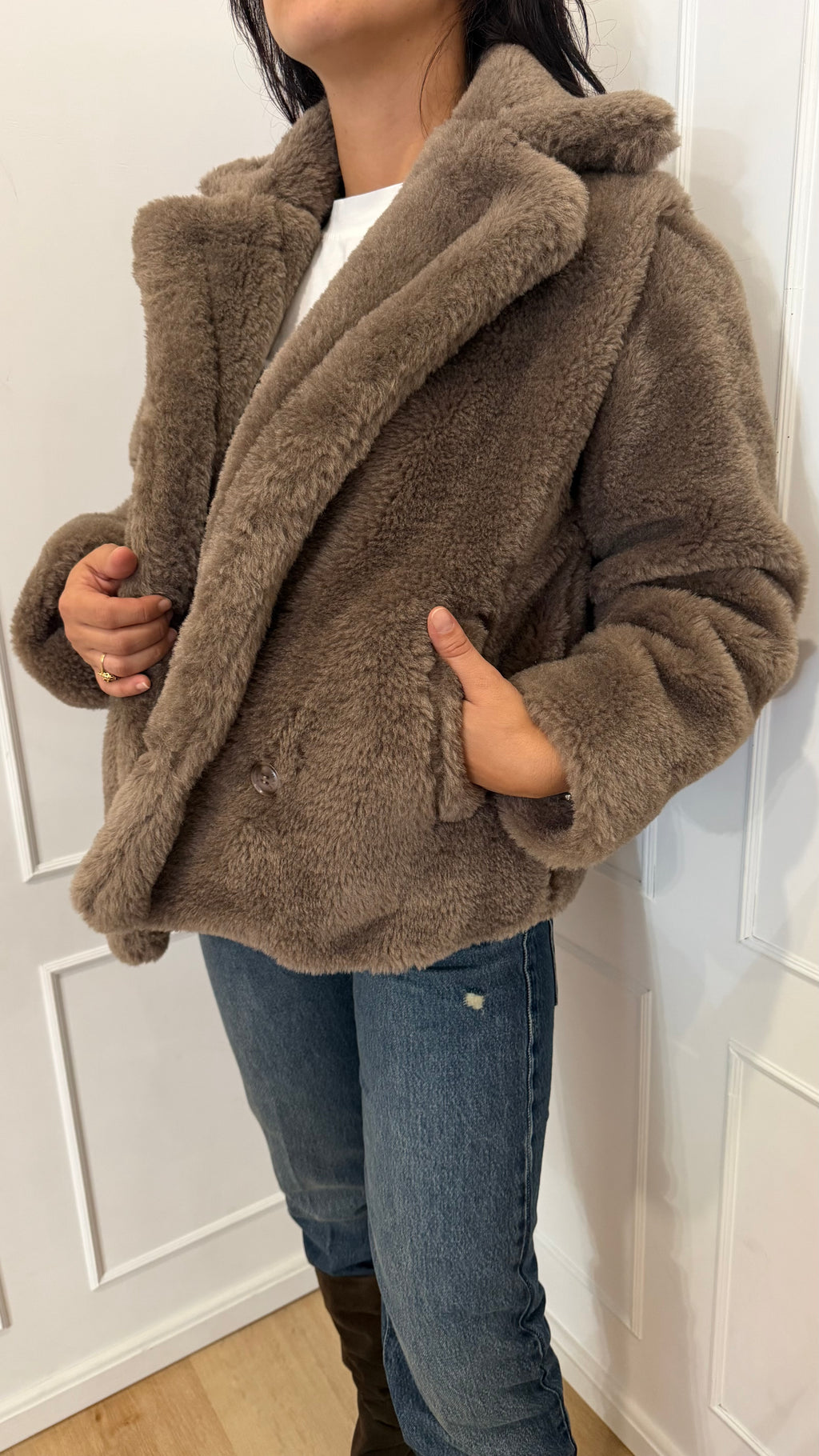 Pelliccina corta teddy Haveone