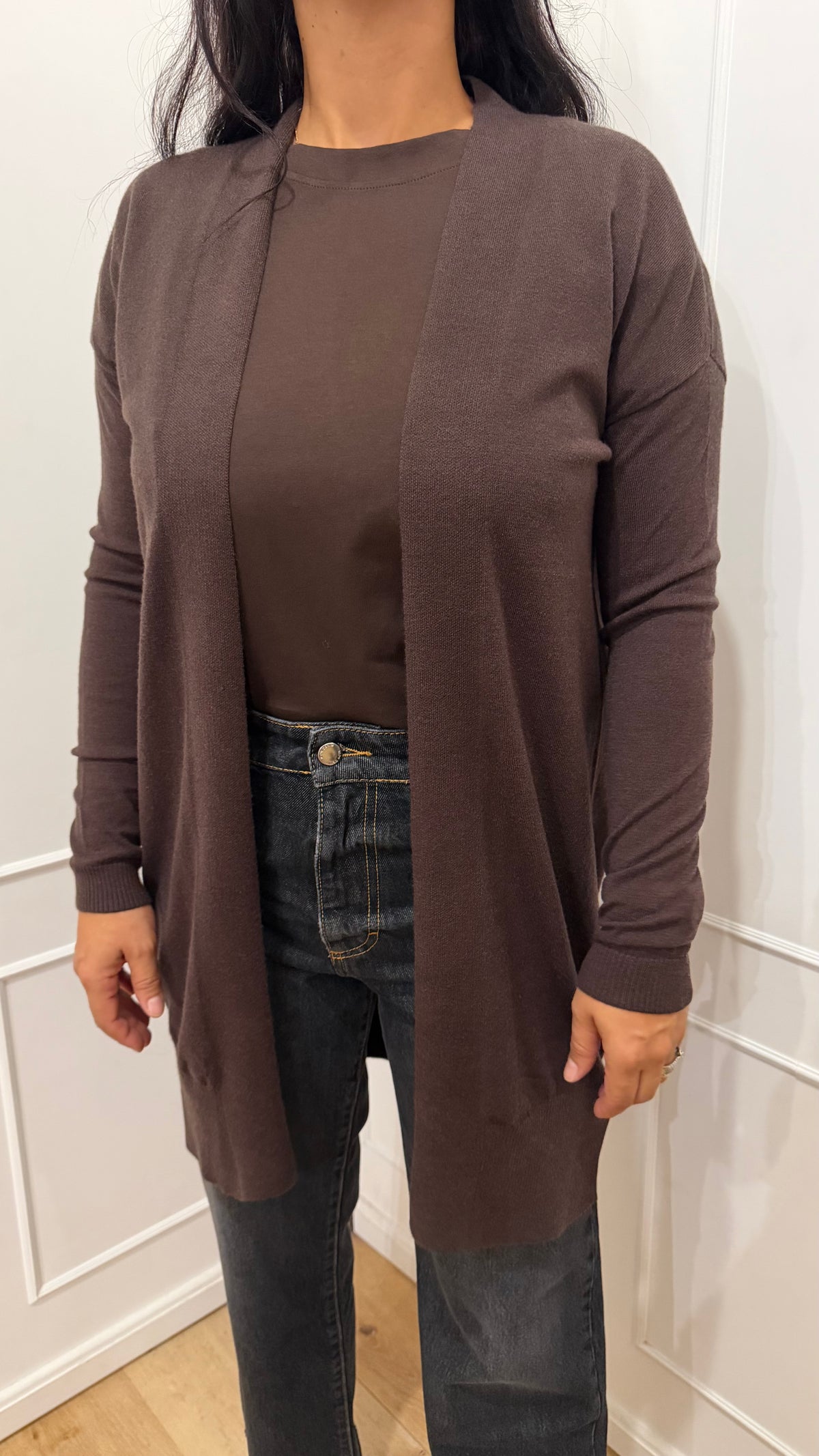 Cardigan Moro Lungo Basico Viscosa Griffai