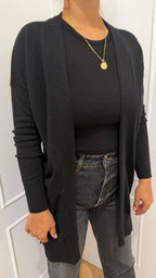 Cardigan lungo basico lurex nero Griffai