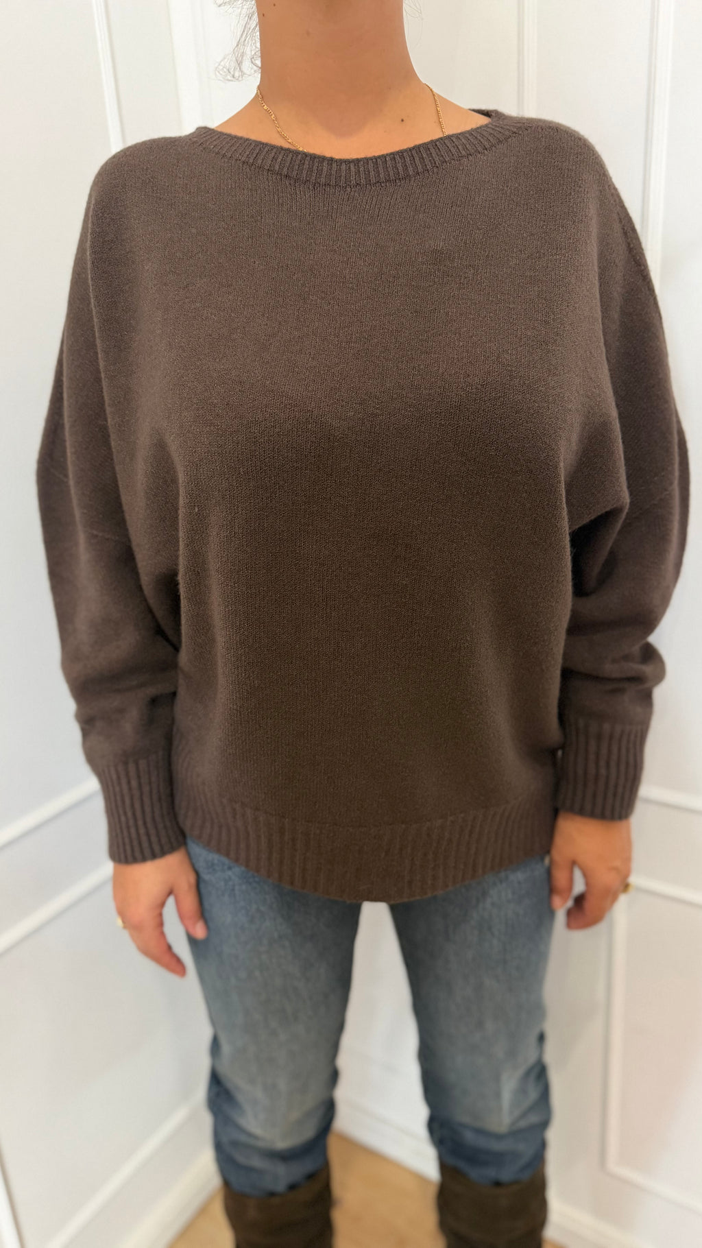 Maglia girocollo cacao Haveone