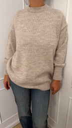 MAGLIA OVER GIROCOLLO E POLSI A SBUFFO BEIGE HAVEONE