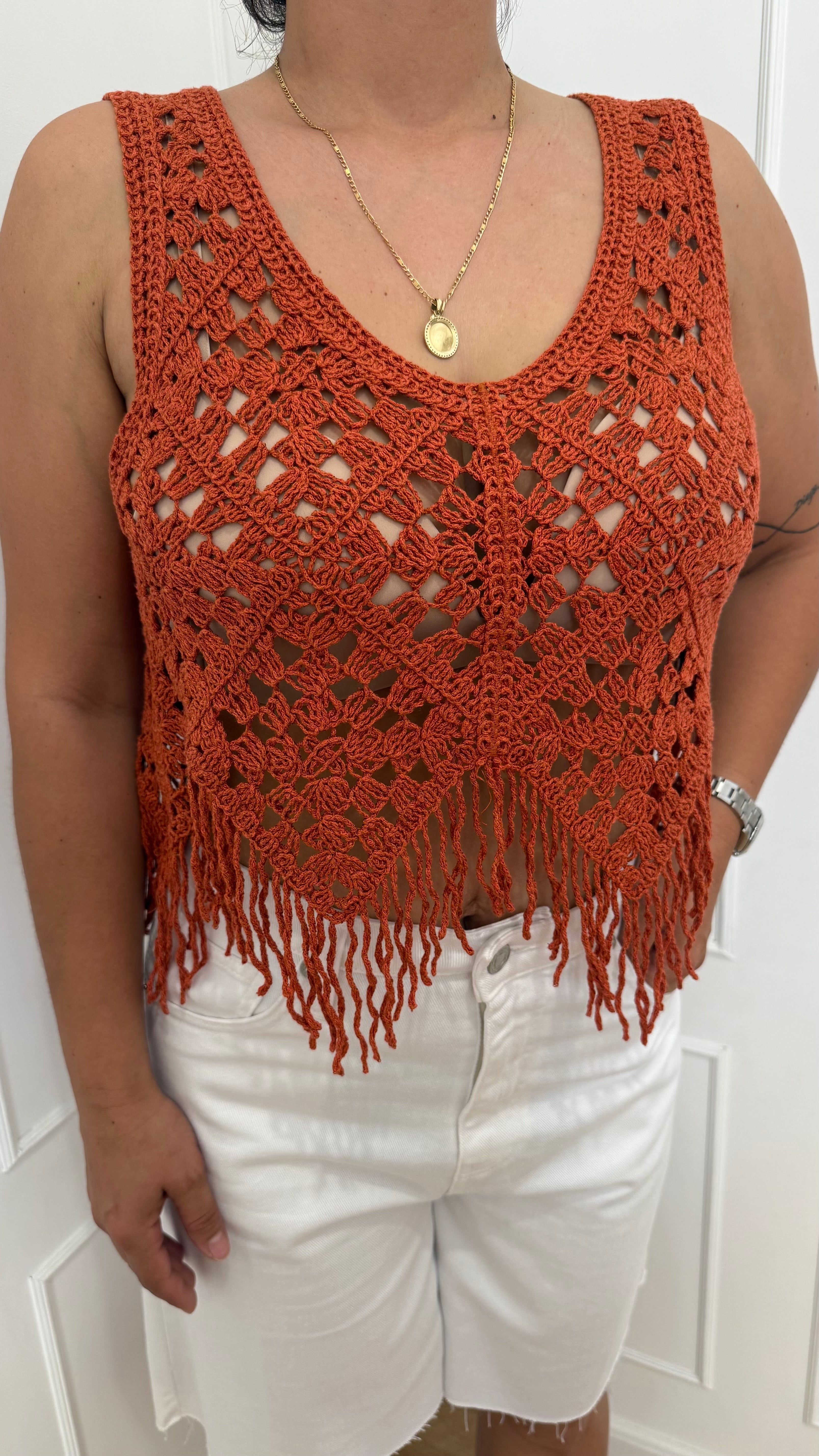 Top crochet rame vicolo