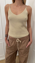 Canotta costina beige  Susy mix