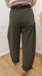 Pantalone ovetto stellina verde militare  susymix